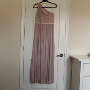 Long One Shoulder Lace Bridesmaid Dress size 6
